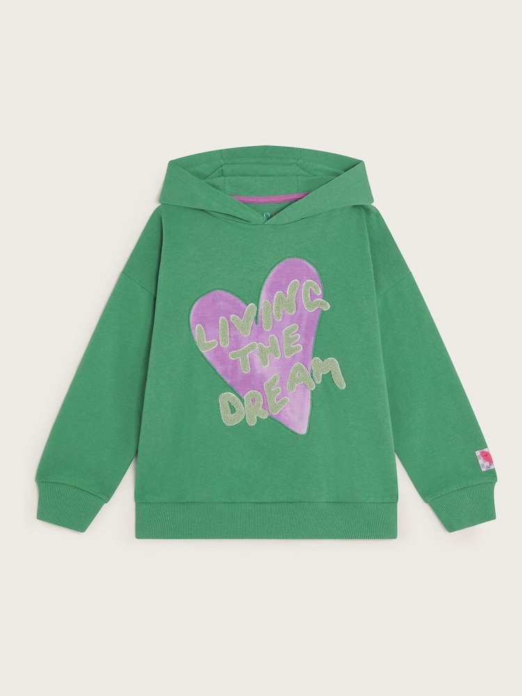 Monsoon Green 100% Cotton Living The Dream Hoodie - Image 1 of 3 Monsoon Green 100% Cotton Living The Dream Hoodie - Image 1 of 3
