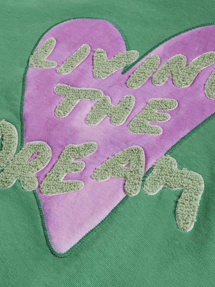 Monsoon Green 100% Cotton Living The Dream Hoodie - Image 3 of 3 Monsoon Green 100% Cotton Living The Dream Hoodie - Image 3 of 3
