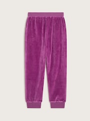 Monsoon Purple Embroidered Velour Joggers - Image 2 of 2