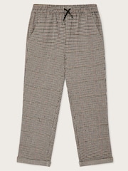 Monsoon Brown Check Pull On 100% Cotton Trousers - Image 1 of 3