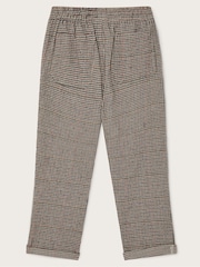 Monsoon Brown Check Pull On 100% Cotton Trousers - Image 2 of 3