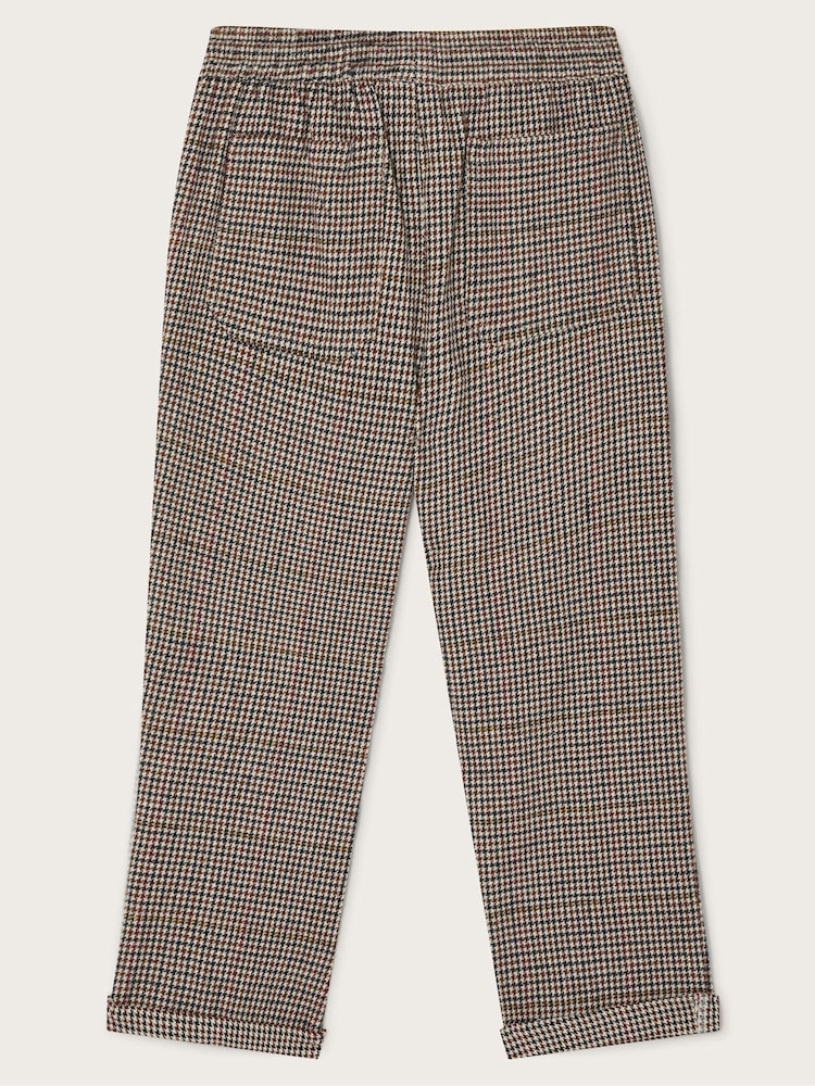 Monsoon Brown Check Pull On 100% Cotton Trousers - Image 2 of 3