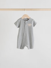 Neutro/Castanho - Pacote 3: macacão bidirecional com zíper bidirecional para bebês, 100% algodão (0meses a3anos) - Imagem 3 de 14