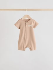 Neutro/Castanho - Pacote 3: macacão bidirecional com zíper bidirecional para bebês, 100% algodão (0meses a3anos) - Imagem 4 de 14