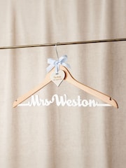 Wooden Wedding Dress Hanger With White Wording by No Ordinary Gift - Image 1 of 3