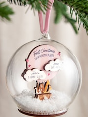 Twins First Christmas Hot Air Balloon Baby Details Bauble by No Ordinary Gift - Image 1 of 4