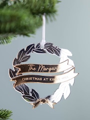 Metallic Mirror Personalised Family Wreath Christmas Decoration by No Ordinary Gift - Image 1 of 1