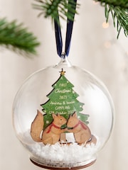 Twins First Christmas Woodland Squirrels Baby Details Bauble by No Ordinary Gift - Image 1 of 1