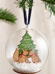 Twins First Christmas Woodland Squirrels Baby Details Bauble by No Ordinary Gift - Image 2 of 3