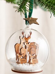 Family of Deer Personalised Christmas Bauble by No Ordinary Gift - Image 1 of 2
