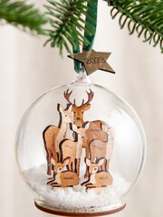 Family of Deer Personalised Christmas Bauble by No Ordinary Gift - Image 2 of 2