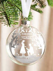 Couple's Foiled Engagement Silhouette Christmas Bauble by No Ordinary Gift - Image 1 of 4