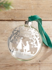 Couple's Foiled Engagement Silhouette Christmas Bauble by No Ordinary Gift - Image 2 of 4