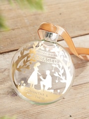 Couple's Foiled Engagement Silhouette Christmas Bauble by No Ordinary Gift - Image 4 of 4