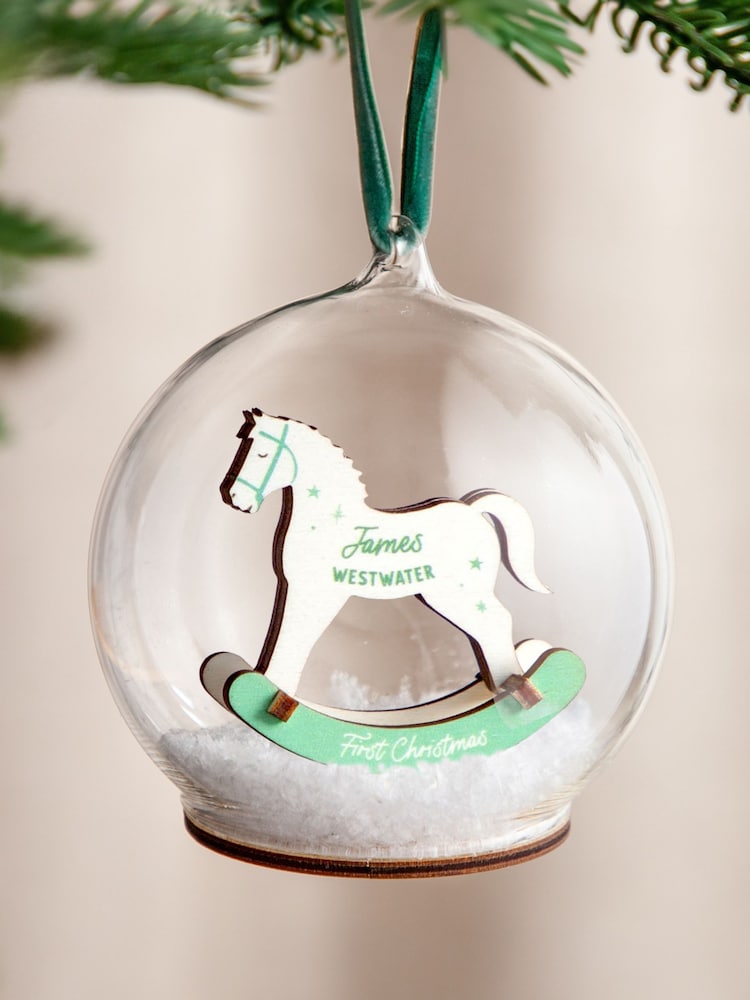 3D Rocking Horse First Christmas Bauble by No Ordinary Gift - Image 1 of 3 3D Rocking Horse First Christmas Bauble by No Ordinary Gift - Image 1 of 3
