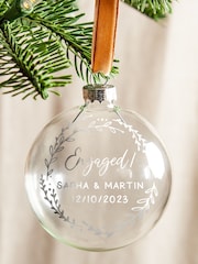 Couple's Foiled Wreath Engagement Christmas Bauble by No Ordinary Gift - Image 3 of 4