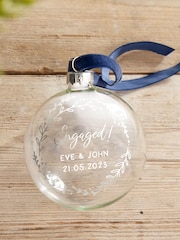 Couple's Foiled Wreath Engagement Christmas Bauble by No Ordinary Gift - Image 4 of 4