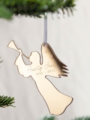 Angel Silhouette Engraved Memorial Christmas Decoration by No Ordinary Gift - Image 1 of 1