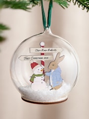 Rabbit & Snowman First Christmas Bauble by No Ordinary Gift - Image 1 of 3