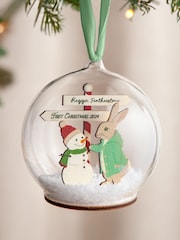 Rabbit & Snowman First Christmas Bauble by No Ordinary Gift - Image 2 of 3