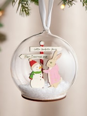 Rabbit & Snowman First Christmas Bauble by No Ordinary Gift - Image 3 of 3