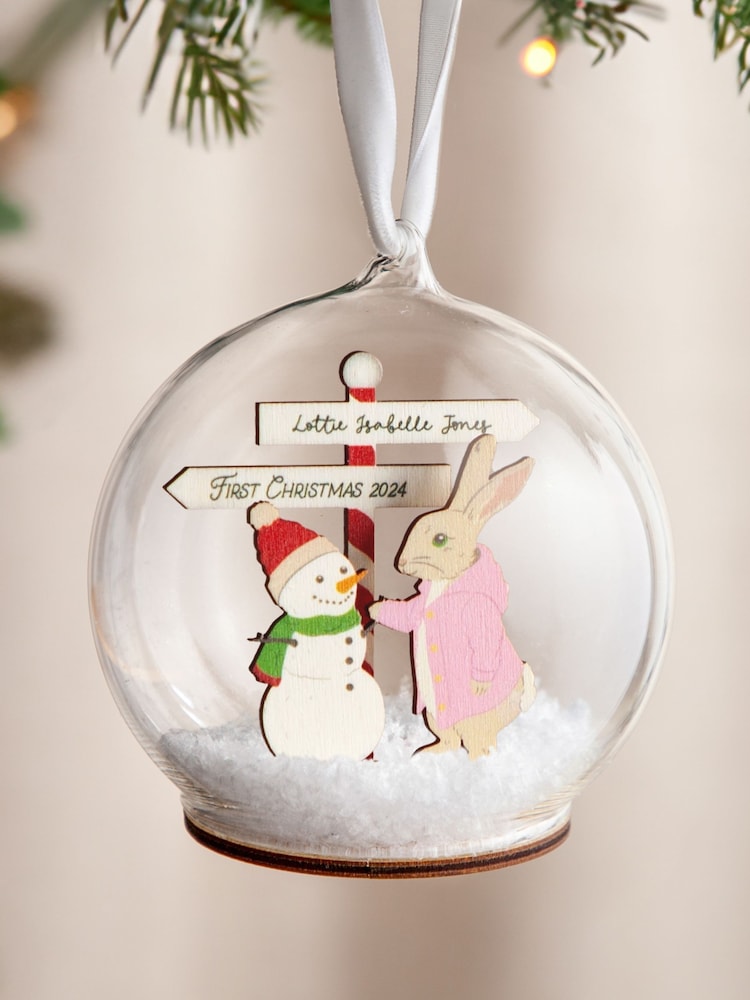 Rabbit & Snowman First Christmas Bauble by No Ordinary Gift - Image 3 of 3