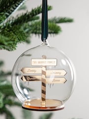 Metallic Mirror Personalised Family Sign Post Christmas Bauble by No Ordinary Gift - Image 3 of 3