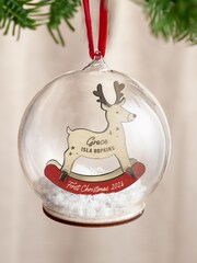 3D Rocking Reindeer First Christmas Bauble by No Ordinary Gift - Image 1 of 1