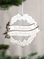 Metallic Mirror Christmas Family Wreath Hanging Decoration by No Ordinary Gift - Image 2 of 2