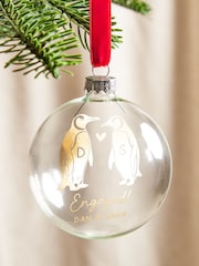 Couple's Personalised Foiled Penguin Christmas Bauble by No Ordinary Gift - Image 1 of 5