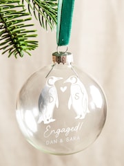 Couple's Personalised Foiled Penguin Christmas Bauble by No Ordinary Gift - Image 2 of 5