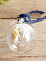 Couple's Personalised Foiled Penguin Christmas Bauble by No Ordinary Gift - Image 5 of 5