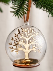 Metallic Mirror Personalised Family Tree Christmas Bauble by No Ordinary Gift - Image 1 of 2