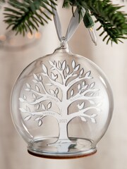Metallic Mirror Personalised Family Tree Christmas Bauble by No Ordinary Gift - Image 2 of 2