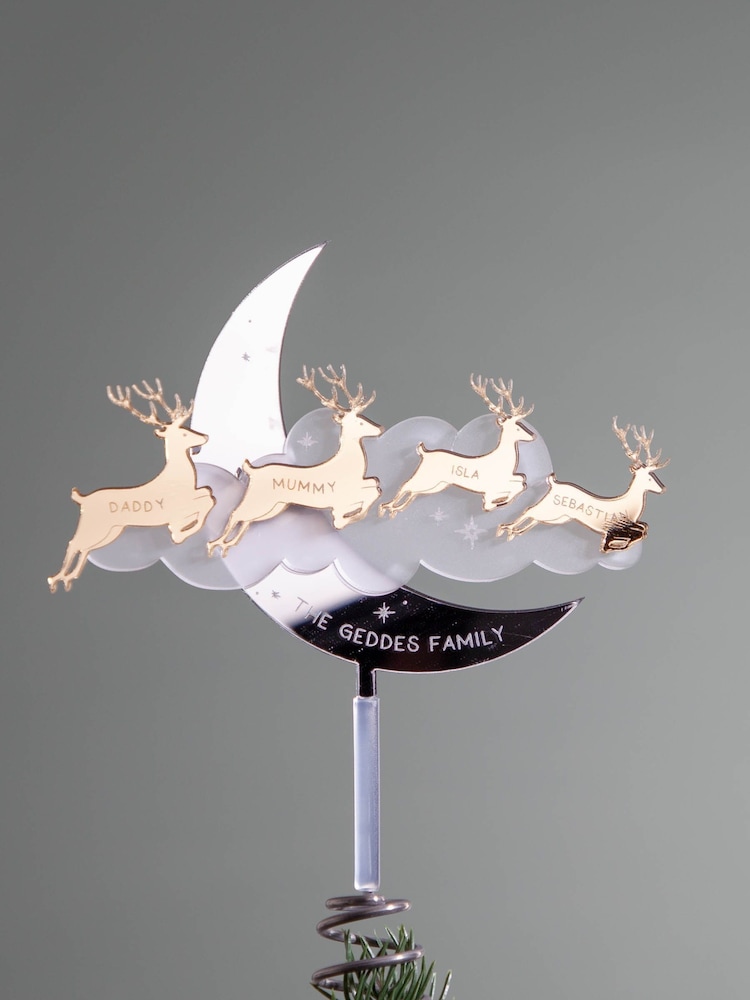 Family Of Reindeer Personalised Christmas Tree Topper by No Ordinary Gift - Image 1 of 2