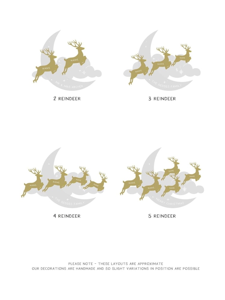 Family Of Reindeer Personalised Christmas Tree Topper by No Ordinary Gift - Image 2 of 2