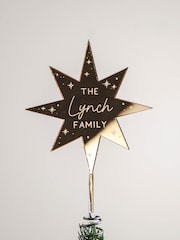 Personalised Star Mirror Christmas Tree Topper by No Ordinary Gift - Image 1 of 2