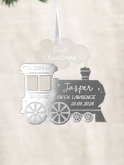 Personalised Festive Train First Christmas Hanging Decoration by No Ordinary Gift - Image 2 of 2