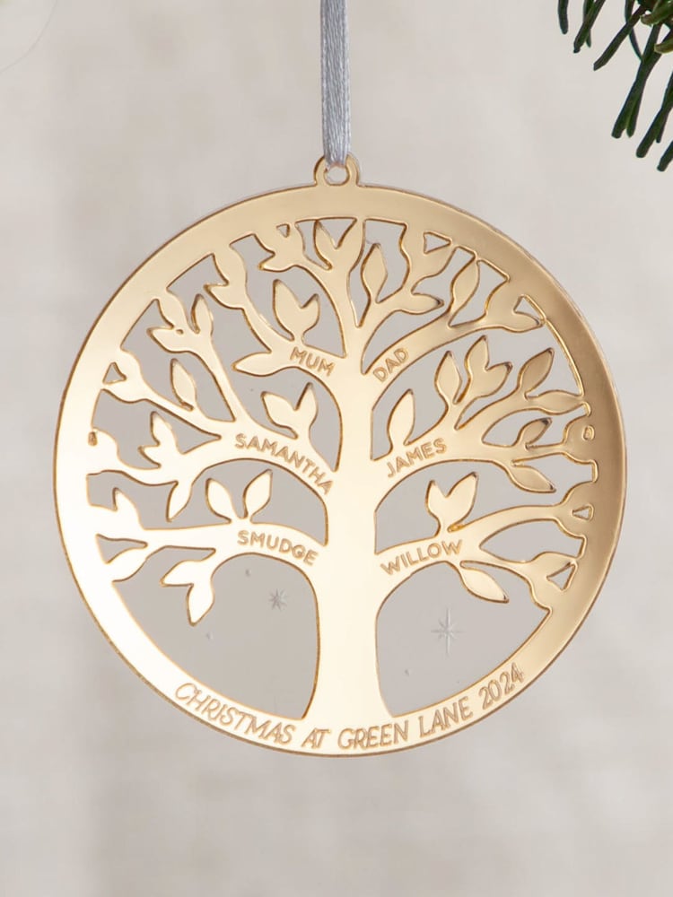 Personalised Family Tree Hanging Christmas Decoration by No Ordinary Gift - Image 1 of 2