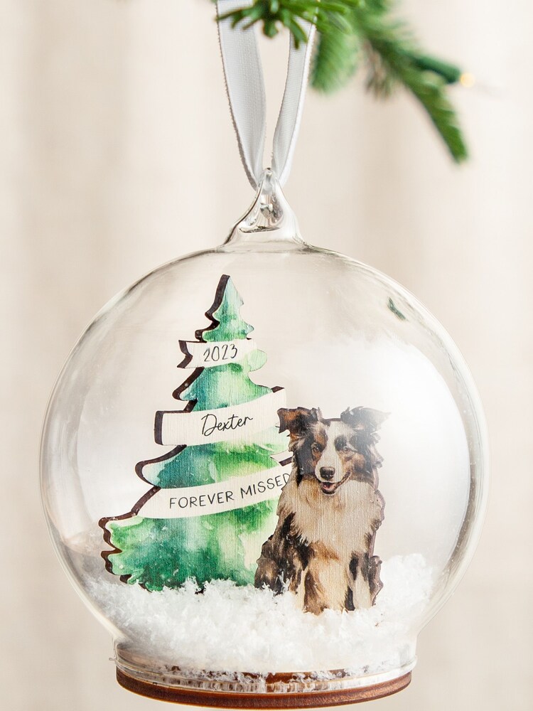 Personalised Dog and Christmas Tree Bauble by No Ordinary Gift - Image 1 of 5