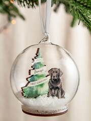Personalised Dog and Christmas Tree Bauble by No Ordinary Gift - Image 3 of 5