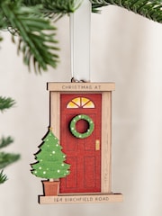 Personalised Layered Wooden Front Door Christmas Decoration by No Ordinary Gift - Image 1 of 4