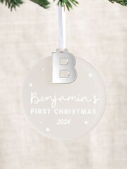 First Christmas Hanging Decoration with Initial Charm by No Ordinary Gift - Image 2 of 2