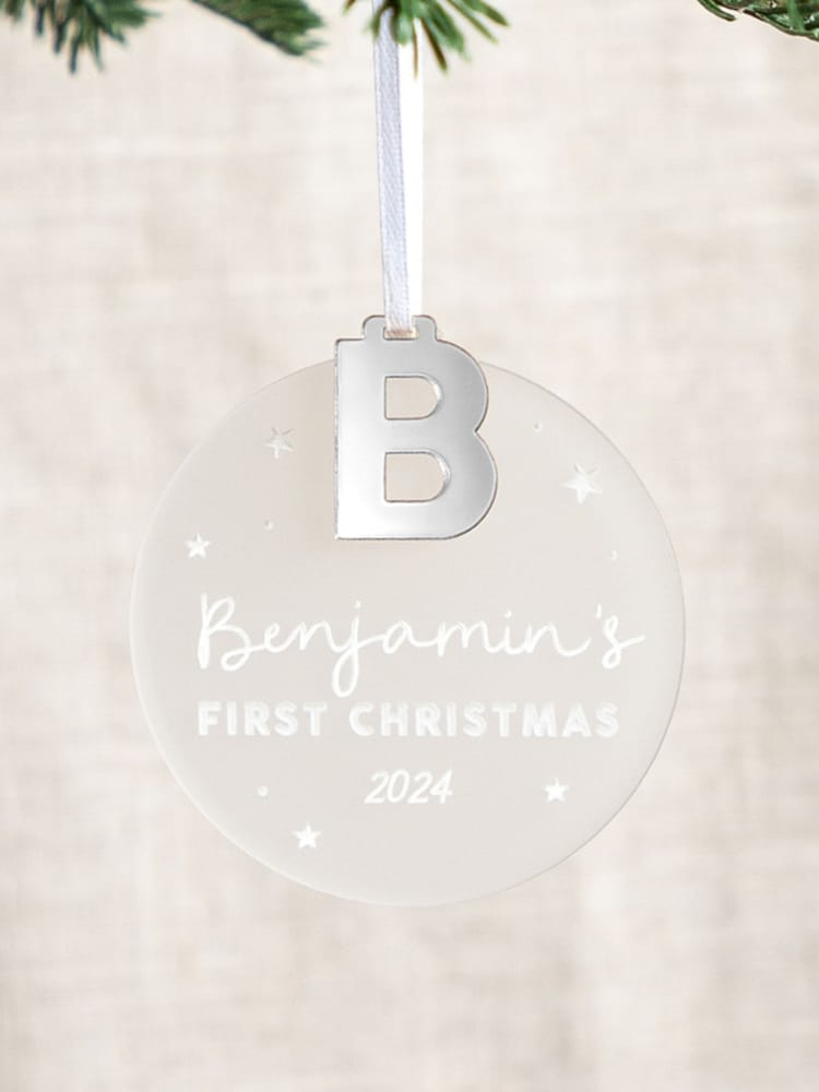 First Christmas Hanging Decoration with Initial Charm by No Ordinary Gift - Image 2 of 2