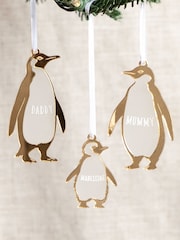 Personalised Set Of Penguin Family Christmas Decorations by No Ordinary Gift - Image 1 of 2
