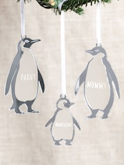 Personalised Set Of Penguin Family Christmas Decorations by No Ordinary Gift - Image 2 of 2