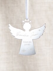 Personalise Metallic Mirror Memorial Angel Christmas Decoration by No Ordinary Gift - Image 2 of 2
