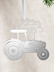 Personalised Tractor First Christmas Hanging Decoration by No Ordinary Gift - Image 2 of 2