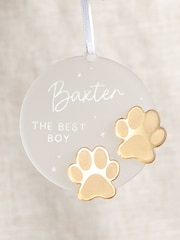 Hanging Christmas Decoration with Metallic Paw Prints by No Ordinary Gift - Image 1 of 2