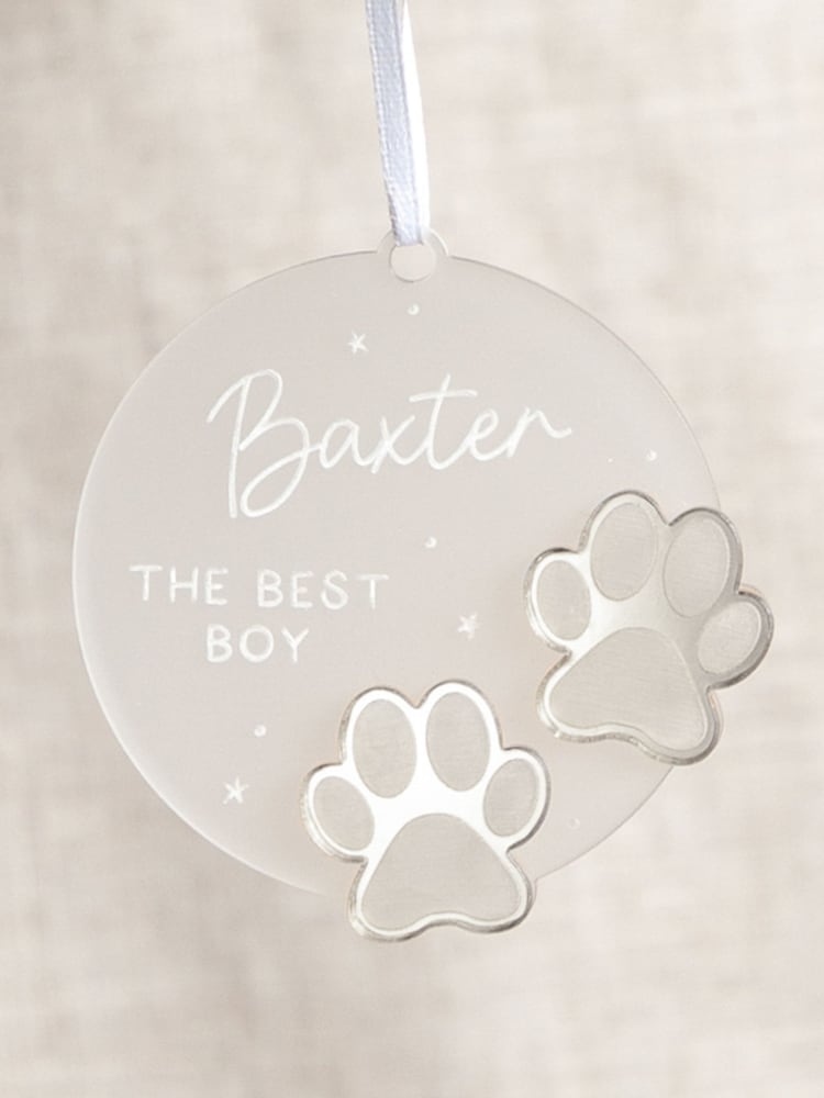Hanging Christmas Decoration with Metallic Paw Prints by No Ordinary Gift - Image 2 of 2